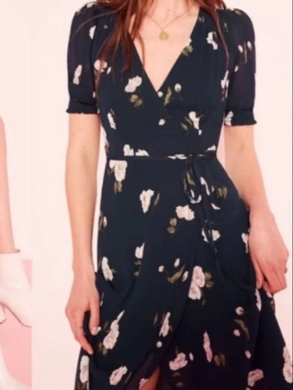 Reformation Navy Blue Wrap Dress Size XS